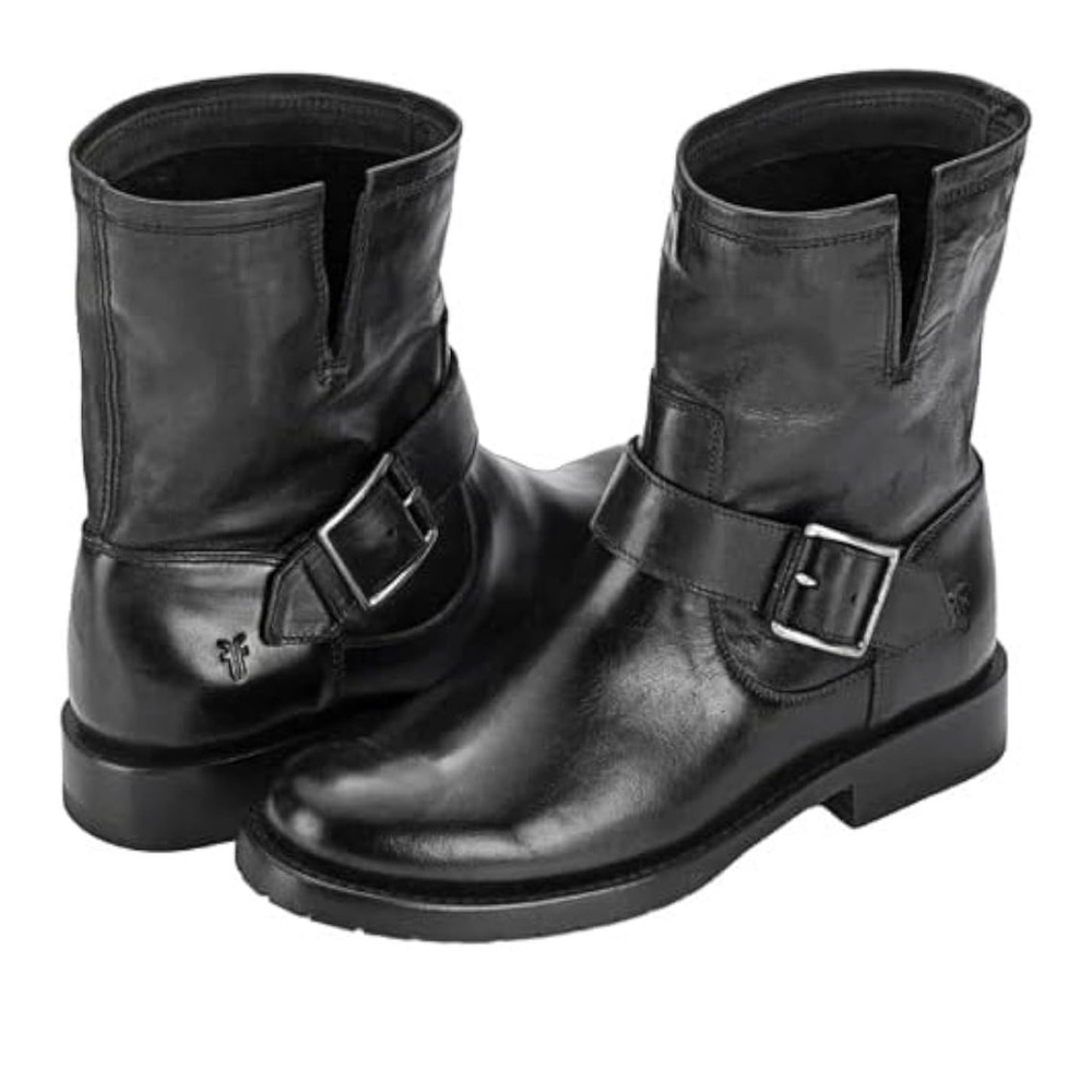 🆕 Frye Womens Natalie Engineer Short Leather Boots - 6.5